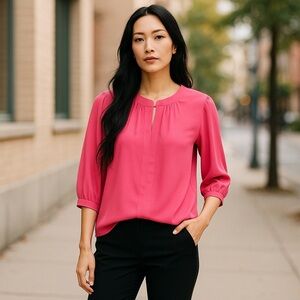 Kate Spade coral semi shear blouse size 4